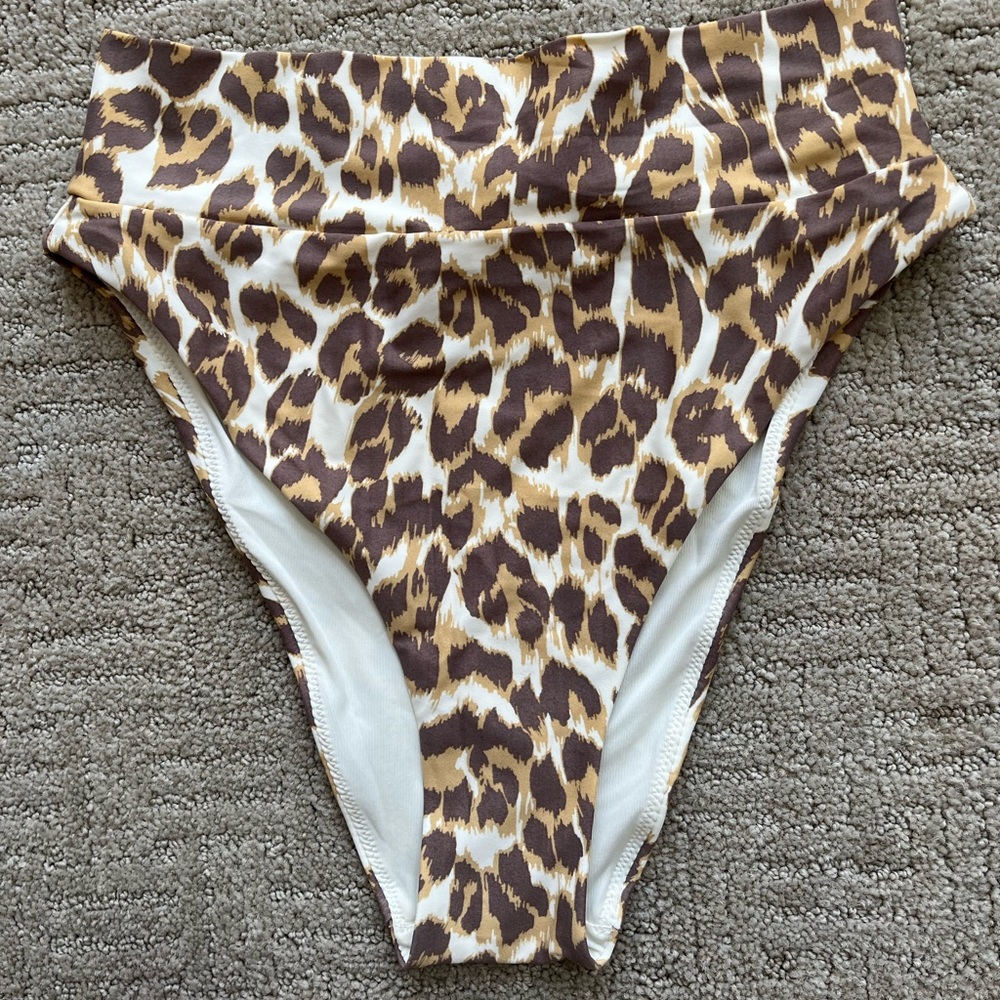 Aerie High-Waist Leopard Print Bikini Bottoms